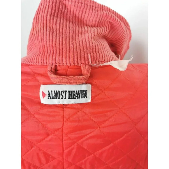 Almost Heaven Denim Coat Jacket Womans Sz L Farm Corduroy Quilted Lining Vintage - Picture 8 of 11